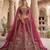 rani pink silk blend embroidered Lehenga set