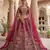 rani pink silk blend embroidered Lehenga set