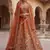 orange silk blend embroidered Lehenga set