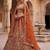 orange silk blend embroidered Lehenga set
