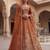 orange silk blend embroidered Lehenga set