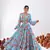 sky blue crepe printed Lehenga set