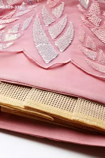 pink net embroidered Lehenga set