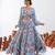 sky blue crepe printed Lehenga set