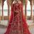 red silk blend embroidered Lehenga set
