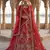red silk blend embroidered Lehenga set
