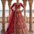 red silk blend embroidered Lehenga set