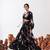 black crepe printed Lehenga set
