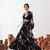 black crepe printed Lehenga set