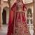 red silk blend embroidered Lehenga set