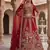 red silk blend embroidered Lehenga set