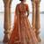 orange silk blend embroidered Lehenga set