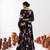 black crepe printed Lehenga set