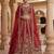 red silk blend embroidered Lehenga set