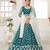 teal green net embroidered Lehenga set