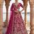 rani pink silk blend embroidered Lehenga set