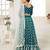 teal green net embroidered Lehenga set