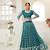 teal green net embroidered Lehenga set