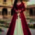 Red and Ivory Long Anarkali Lehenga