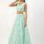 aqua blue net embroidered Lehenga set