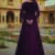 Dark plum and Ivory Long Anarkali Lehenga