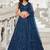 teal blue net embroidered Lehenga set