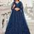 teal blue net embroidered Lehenga set