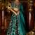 TURQUOISE SEQUINS & ZARI EMBROIDERED VELVET DESIGNER WEDDING PARTY WEAR FESTIVAL SEMI STITCHED LEHENGA CHOLI FOR WOMEN'S