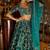 TURQUOISE SEQUINS & ZARI EMBROIDERED VELVET DESIGNER WEDDING PARTY WEAR FESTIVAL SEMI STITCHED LEHENGA CHOLI FOR WOMEN'S