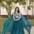 teal blue silk blend plain Lehenga set