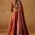 RUST SEQUINS ZARI EMBROIDERED JIMMY CHOO DESIGNER WEDDING & PARTY WEAR FESTIVAL SEMI STITCHED LEHENGA CHOLI FOR WOMEN'S