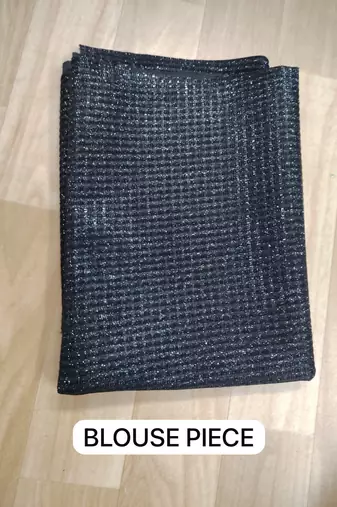 black zari weaving saree with glitter work & black glitter zari blouse