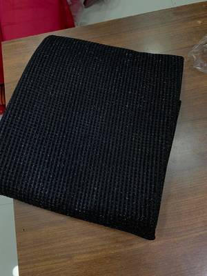 black zari weaving saree with glitter work & black glitter zari blouse 4