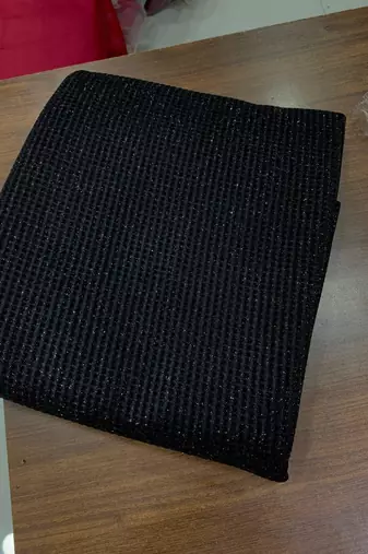 black zari weaving saree with glitter work & black glitter zari blouse