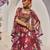 Wine Printed Raw Silk Cape Lehenga Set