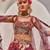 Wine Printed Raw Silk Cape Lehenga Set
