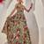 Sage Green Printed Chiffon Lehenga With Peplum Top