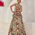 Sage Green Printed Chiffon Lehenga With Peplum Top