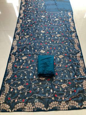 Womens party wear wedding collection silk saree 4