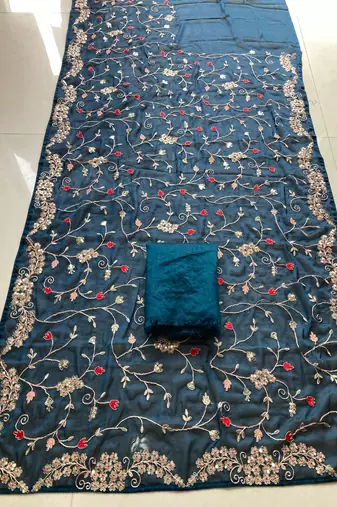Womens party wear wedding collection silk saree