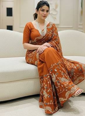 Womens party wear wedding collection silk saree 2