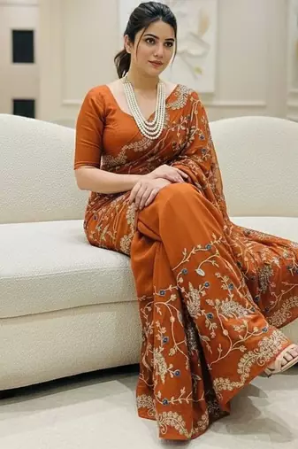 Womens party wear wedding collection silk saree