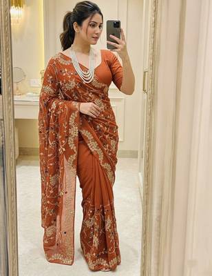 Womens party wear wedding collection silk saree 3
