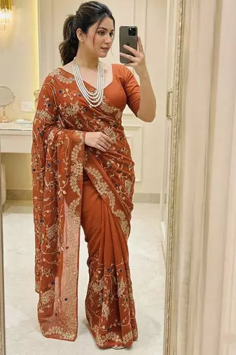 Womens party wear wedding collection silk saree