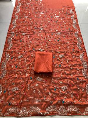Womens party wear wedding collection silk saree 4