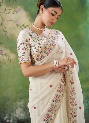 Womens party wear soft crush silk saree 2