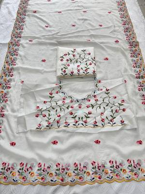 Womens party wear soft crush silk saree 4