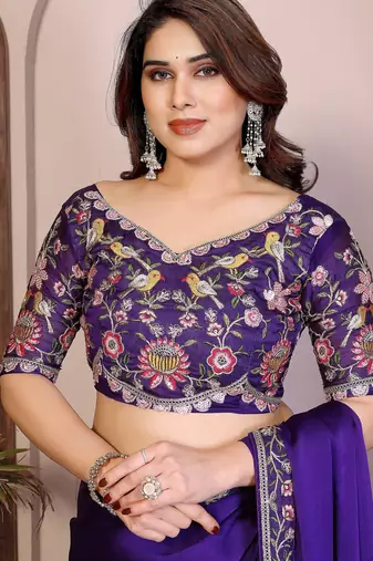 party wear soft sattin chiffon saree