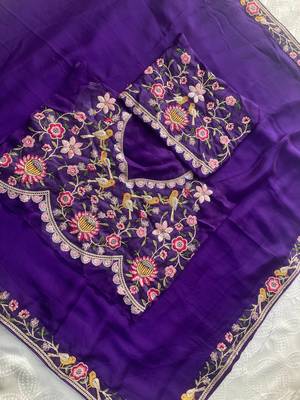 party wear soft sattin chiffon saree 4
