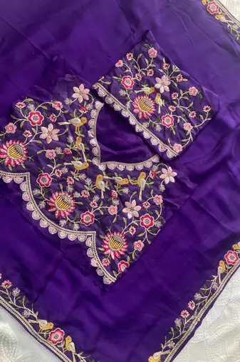 party wear soft sattin chiffon saree